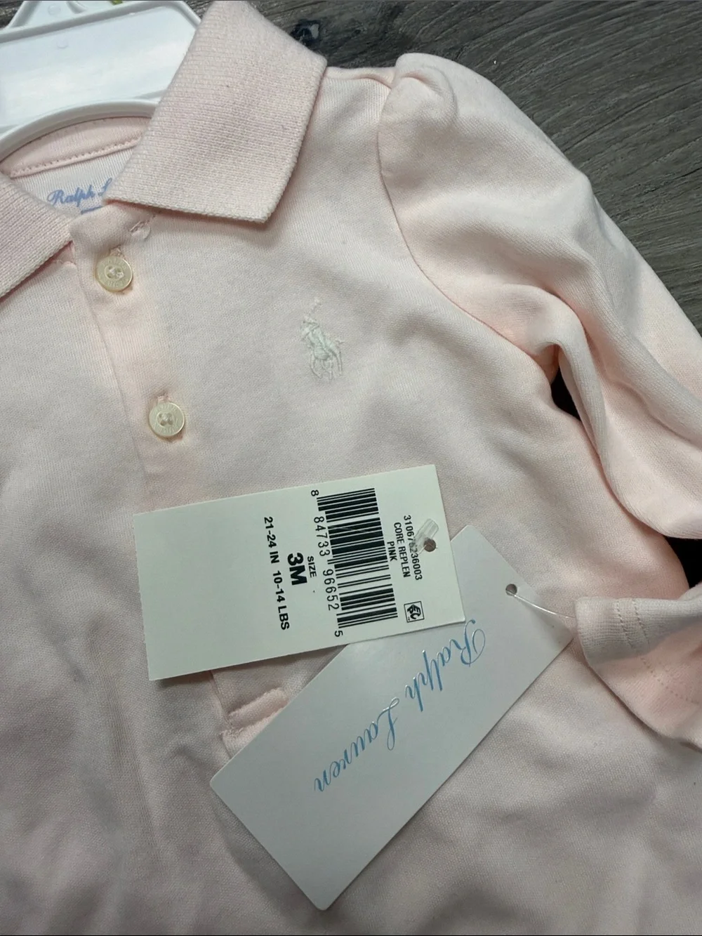 Ralph Lauren Light Pink Polo Baby One-Piece